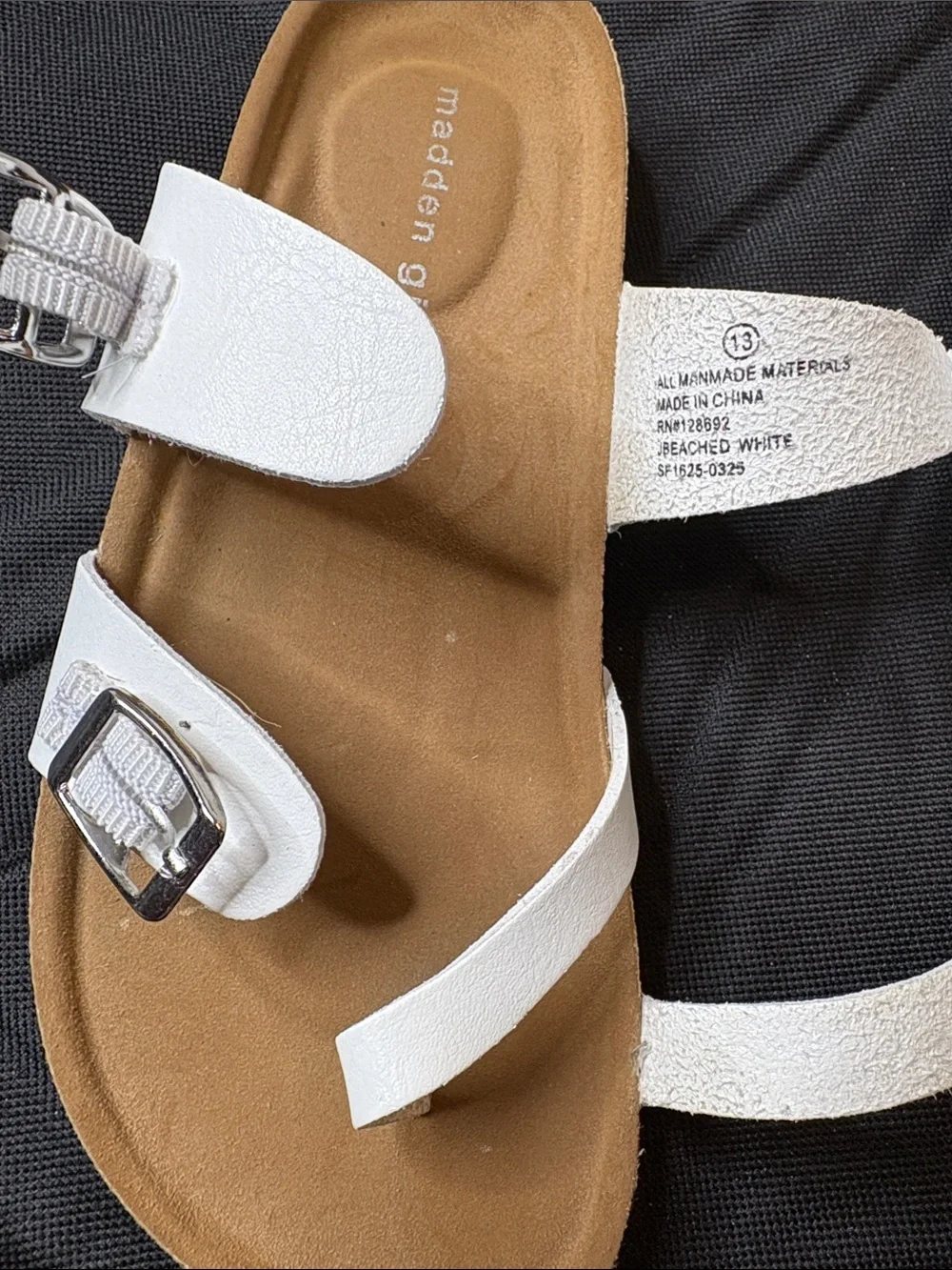 Madden Girl Toe  Sandals White Adjustable Sandals Size 13